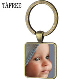 TAFREE Personality Custom Family Photo Keychain Handmade Baby Child Dad Mom Brother Sister Portrait Private Made NA01
