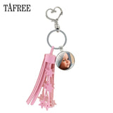 TAFREE Personality Custom Family Photo Keychain Handmade Baby Child Dad Mom Brother Sister Portrait Private Made NA01