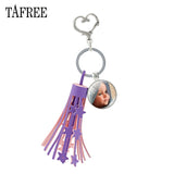 TAFREE Personality Custom Family Photo Keychain Handmade Baby Child Dad Mom Brother Sister Portrait Private Made NA01