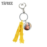 TAFREE Personality Custom Family Photo Keychain Handmade Baby Child Dad Mom Brother Sister Portrait Private Made NA01