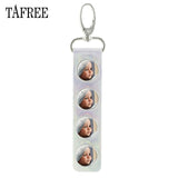 TAFREE Personality Custom Family Photo Keychain Handmade Baby Child Dad Mom Brother Sister Portrait Private Made NA01
