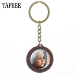 TAFREE Personality Custom Family Photo Keychain Handmade Baby Child Dad Mom Brother Sister Portrait Private Made NA01