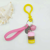 Women Cake Key chain fashion nice cute French pastries Keychain bag charm car Key Ring wedding Party gift Jewelry 17278