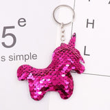 1PCS Dolphin Star Unicorn animal Keychain Glitter Pompom Sequins Key Chain Gifts for Women  Car Bag Accessories Key Ring Jewelry