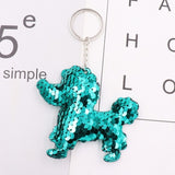 1PCS Dolphin Star Unicorn animal Keychain Glitter Pompom Sequins Key Chain Gifts for Women  Car Bag Accessories Key Ring Jewelry