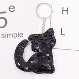 1PCS Dolphin Star Unicorn animal Keychain Glitter Pompom Sequins Key Chain Gifts for Women  Car Bag Accessories Key Ring Jewelry