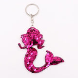 1PCS Dolphin Star Unicorn animal Keychain Glitter Pompom Sequins Key Chain Gifts for Women  Car Bag Accessories Key Ring Jewelry