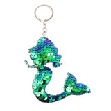 1PCS Dolphin Star Unicorn animal Keychain Glitter Pompom Sequins Key Chain Gifts for Women  Car Bag Accessories Key Ring Jewelry