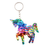 1PCS Dolphin Star Unicorn animal Keychain Glitter Pompom Sequins Key Chain Gifts for Women  Car Bag Accessories Key Ring Jewelry