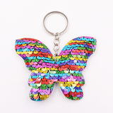 1PCS Dolphin Star Unicorn animal Keychain Glitter Pompom Sequins Key Chain Gifts for Women  Car Bag Accessories Key Ring Jewelry