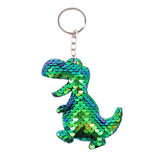 1PCS Dolphin Star Unicorn animal Keychain Glitter Pompom Sequins Key Chain Gifts for Women  Car Bag Accessories Key Ring Jewelry