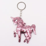 1PCS Dolphin Star Unicorn animal Keychain Glitter Pompom Sequins Key Chain Gifts for Women  Car Bag Accessories Key Ring Jewelry