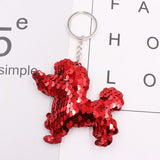 1PCS Dolphin Star Unicorn animal Keychain Glitter Pompom Sequins Key Chain Gifts for Women  Car Bag Accessories Key Ring Jewelry