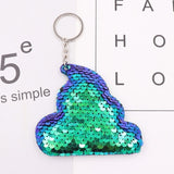 1PCS Dolphin Star Unicorn animal Keychain Glitter Pompom Sequins Key Chain Gifts for Women  Car Bag Accessories Key Ring Jewelry