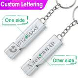 Customized Whistle Keychain Double Pipe High Decibel Outdoor Emergency Survival Engraved Logo Name Anti-lost EDC Keyrings K383