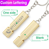 Customized Whistle Keychain Double Pipe High Decibel Outdoor Emergency Survival Engraved Logo Name Anti-lost EDC Keyrings K383