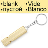Customized Whistle Keychain Double Pipe High Decibel Outdoor Emergency Survival Engraved Logo Name Anti-lost EDC Keyrings K383