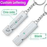 Customized Whistle Keychain Double Pipe High Decibel Outdoor Emergency Survival Engraved Logo Name Anti-lost EDC Keyrings K383