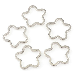 Cheaper Mix 10Pcs/Pack Round /Heart /Flower Keychains Metal key chain ring Split Rings Unisex Keyring  Keyfob Accessories DIY