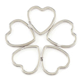 Cheaper Mix 10Pcs/Pack Round /Heart /Flower Keychains Metal key chain ring Split Rings Unisex Keyring  Keyfob Accessories DIY
