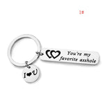 Fashion Keyring Drive Safe Name Stainless Steel Keychain Couples Key Rings Women Men Friend Family Key Chain Pendant Jewelry