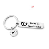 Fashion Keyring Drive Safe Name Stainless Steel Keychain Couples Key Rings Women Men Friend Family Key Chain Pendant Jewelry