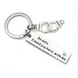 Fashion Keyring Drive Safe Name Stainless Steel Keychain Couples Key Rings Women Men Friend Family Key Chain Pendant Jewelry