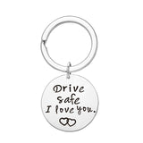 Fashion Keyring Drive Safe Name Stainless Steel Keychain Couples Key Rings Women Men Friend Family Key Chain Pendant Jewelry