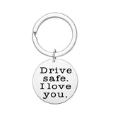 Fashion Keyring Drive Safe Name Stainless Steel Keychain Couples Key Rings Women Men Friend Family Key Chain Pendant Jewelry