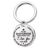 Fashion Keyring Drive Safe Name Stainless Steel Keychain Couples Key Rings Women Men Friend Family Key Chain Pendant Jewelry