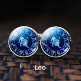 12 Constellation Wedding Cufflinks for Men Silver Alloy Suit Cuff Links Buttons Best Man Cufflinks Set Men Zodiac Jewelry