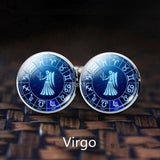 12 Constellation Wedding Cufflinks for Men Silver Alloy Suit Cuff Links Buttons Best Man Cufflinks Set Men Zodiac Jewelry