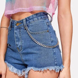 Punk Street Trouser Keychain for Women Girl Metal Wallet Belt Chain Hipster Key Chain Pant Keyring HipHop Fashion Jewelry
