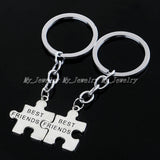 2 Pieces keyrings Puzzle Friendship Jigsaw Charm Pendant Keychains Best Friend Key Rings Gifts BFF Jewelry Women Accessories Hot