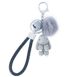 Rabbit Keychain Pokemon Fluffy Fur Ball Key Chains for Women Bags Pendant Decoration Pom Poms Keyring Fashion Kids Easter Gifts