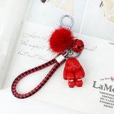 Rabbit Keychain Pokemon Fluffy Fur Ball Key Chains for Women Bags Pendant Decoration Pom Poms Keyring Fashion Kids Easter Gifts