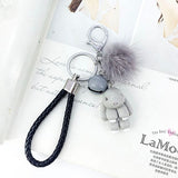Rabbit Keychain Pokemon Fluffy Fur Ball Key Chains for Women Bags Pendant Decoration Pom Poms Keyring Fashion Kids Easter Gifts