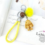 Rabbit Keychain Pokemon Fluffy Fur Ball Key Chains for Women Bags Pendant Decoration Pom Poms Keyring Fashion Kids Easter Gifts