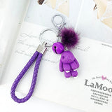 Rabbit Keychain Pokemon Fluffy Fur Ball Key Chains for Women Bags Pendant Decoration Pom Poms Keyring Fashion Kids Easter Gifts