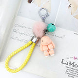 Rabbit Keychain Pokemon Fluffy Fur Ball Key Chains for Women Bags Pendant Decoration Pom Poms Keyring Fashion Kids Easter Gifts