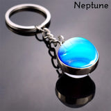 Moon Keychain Solar System Planet Keyrings Galaxy Nebula Space Universe Earth Sun Mars Jupiter Saturn Double Side Glass Ball