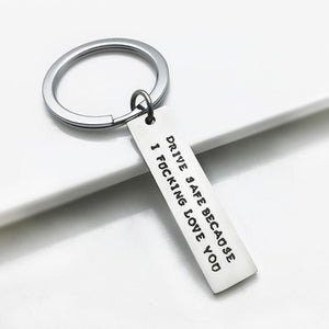 Stainless Steel Custom Keyrings Gift Drive Safe I Need You Here With Me Keychains Couples Boyfriend Personalized Bag Key Chains