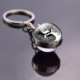 Tree of Life Art Picture Glass Ball Keychain Stainless Steel Metal Key Chain Holder Keyring Tree of Life Pendant Jewelry Christ