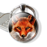 Fox Keychain Lovely Fox Picture Glass Cabochon Key chain Fox Jewelry Animal Key Pendant Christmas Gifts for Kids Dropshipping