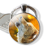Fox Keychain Lovely Fox Picture Glass Cabochon Key chain Fox Jewelry Animal Key Pendant Christmas Gifts for Kids Dropshipping