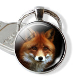 Fox Keychain Lovely Fox Picture Glass Cabochon Key chain Fox Jewelry Animal Key Pendant Christmas Gifts for Kids Dropshipping