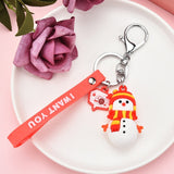 Santa Claus Keychain Car Soft Cartoon Bag Pendant Key chain Christmas KeyRing Elk Gift Doll Pendant Christmas present K2346