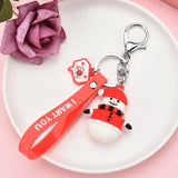Santa Claus Keychain Car Soft Cartoon Bag Pendant Key chain Christmas KeyRing Elk Gift Doll Pendant Christmas present K2346