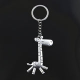 New Keychain 66x36mm running giraffe deer Silver Bronze Pendants DIY Men Car Key Chain Ring Holder Keyring Souvenir Jewelry Gift