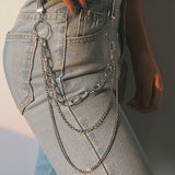 Punk Hip Hop Trendy Single Or Three Layer Belt Key Chain Waist Pants Chain Men Woman Jeans Long Metal Clothing Accessories